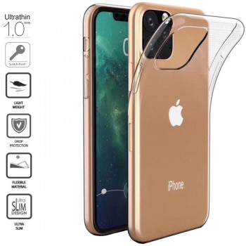 Silikoninis dėklas 1.0 mm storio - permatomas (IPHONE 11 PRO MAX)